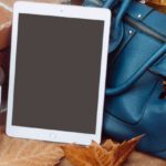 Leather Coffee - White Ipad Besides Blue 2-way Leather Bag