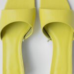 Pairing Model - Stylish neon yellow square toe feminine shoes