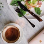 Health Coffee - Vegetable Salad on Plate Near Hot Beverage